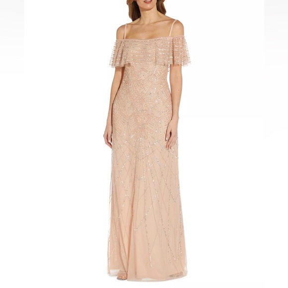 ADRIANNA PAPELL Womens Lined Spaghetti Strap Full-Length Formal Gown - Reemoly - Picture 1 of 2